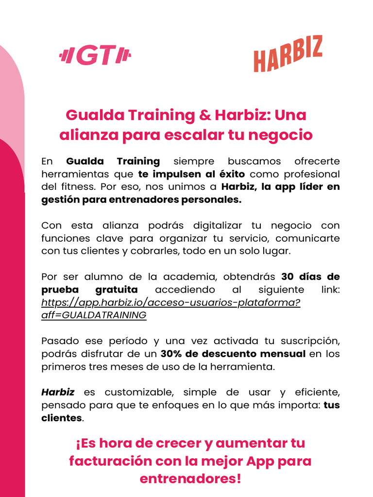 Gualda Training y Harbiz: Impulsa tu éxito | PDF