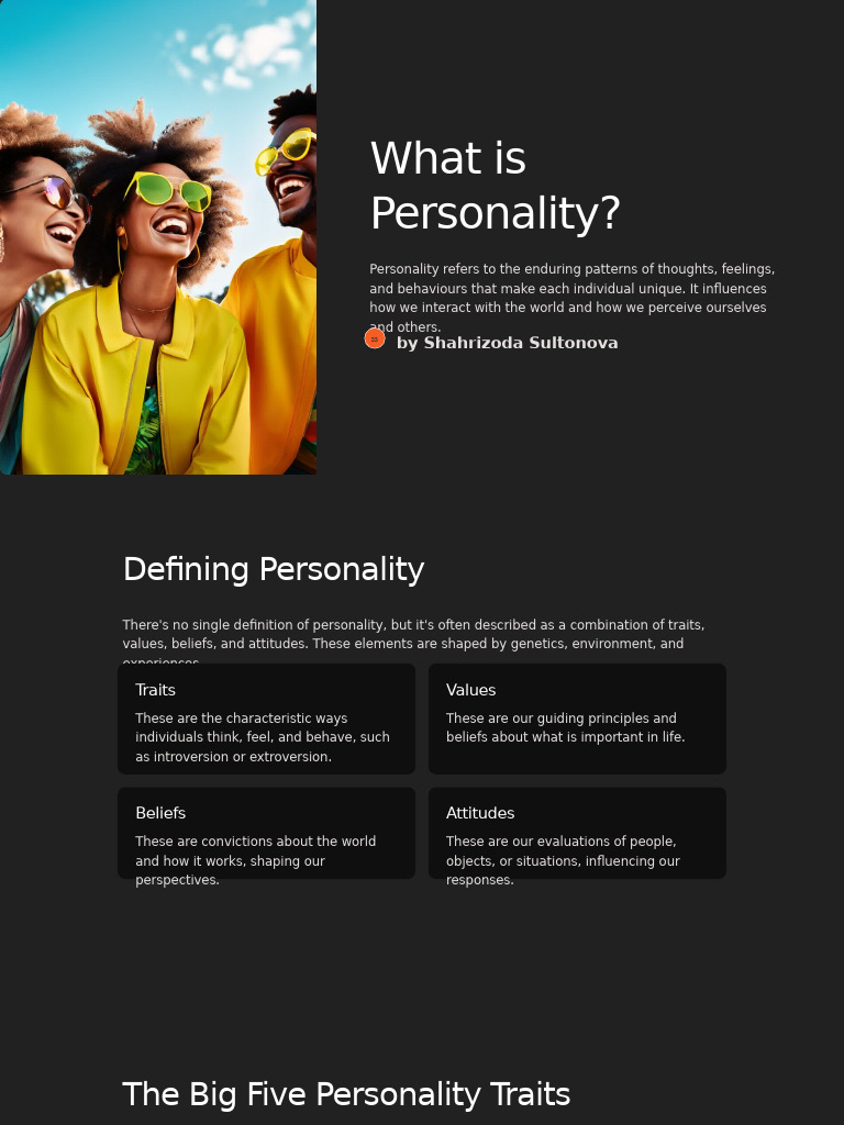 Understanding Personality Traits and Impact | PDF | Extraversion And ...