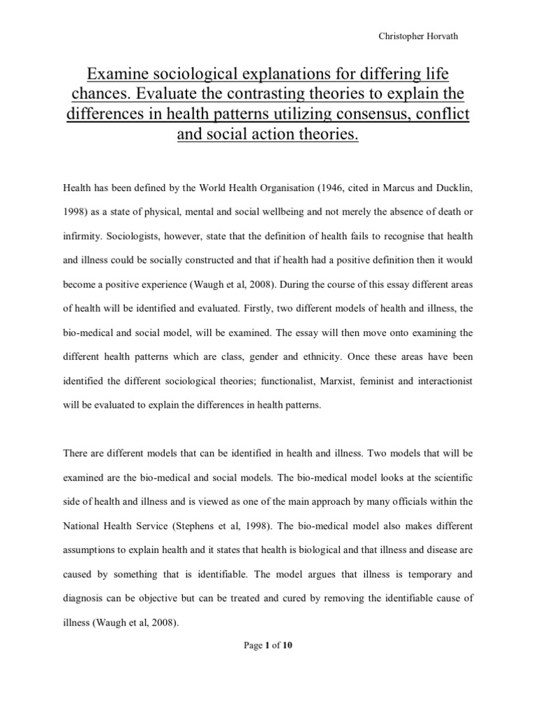 Definition of health essay