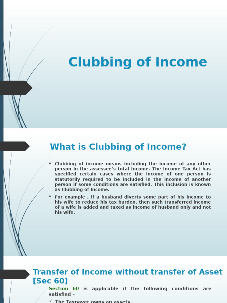 Clubbing of Income | PDF | Income | Taxes