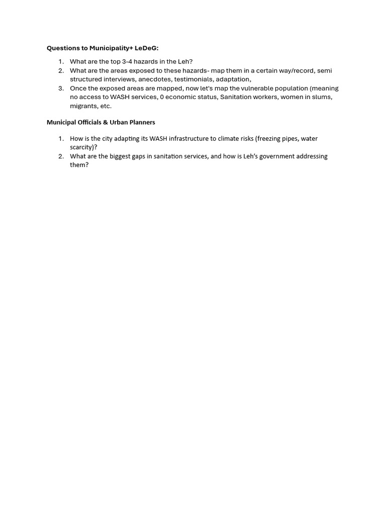 Questions To Municipality | PDF