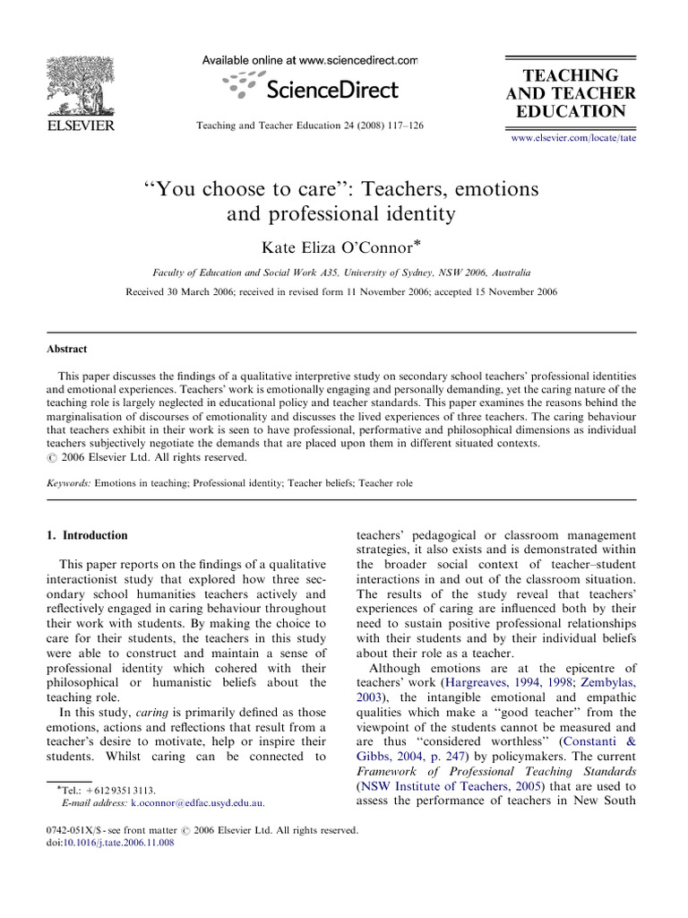 Teachers' Emotions and Professional Identity | PDF | Teachers ...