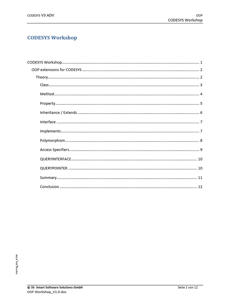 CODESYS V3 OOP Workshop Guide | PDF | Method (Computer Programming ...
