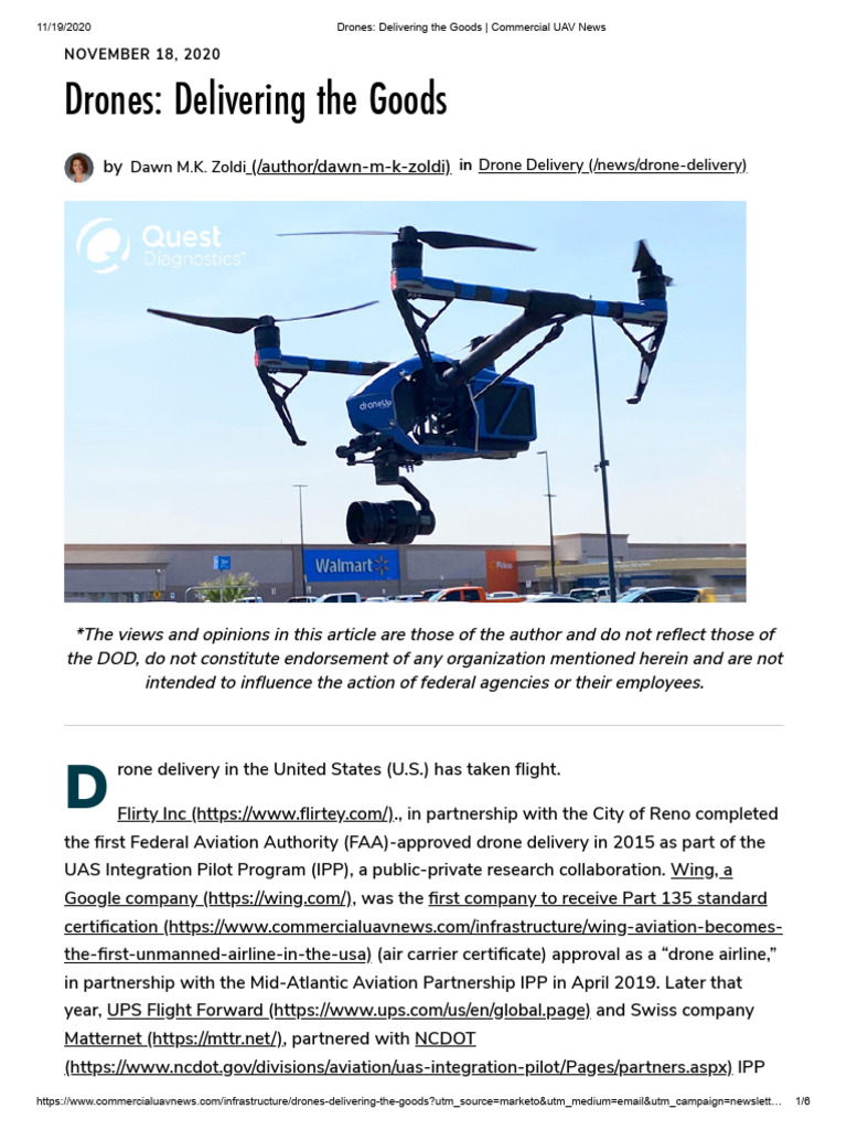 Drone Delivery Innovations in the U.S. | PDF | Unmanned Aerial Vehicle ...