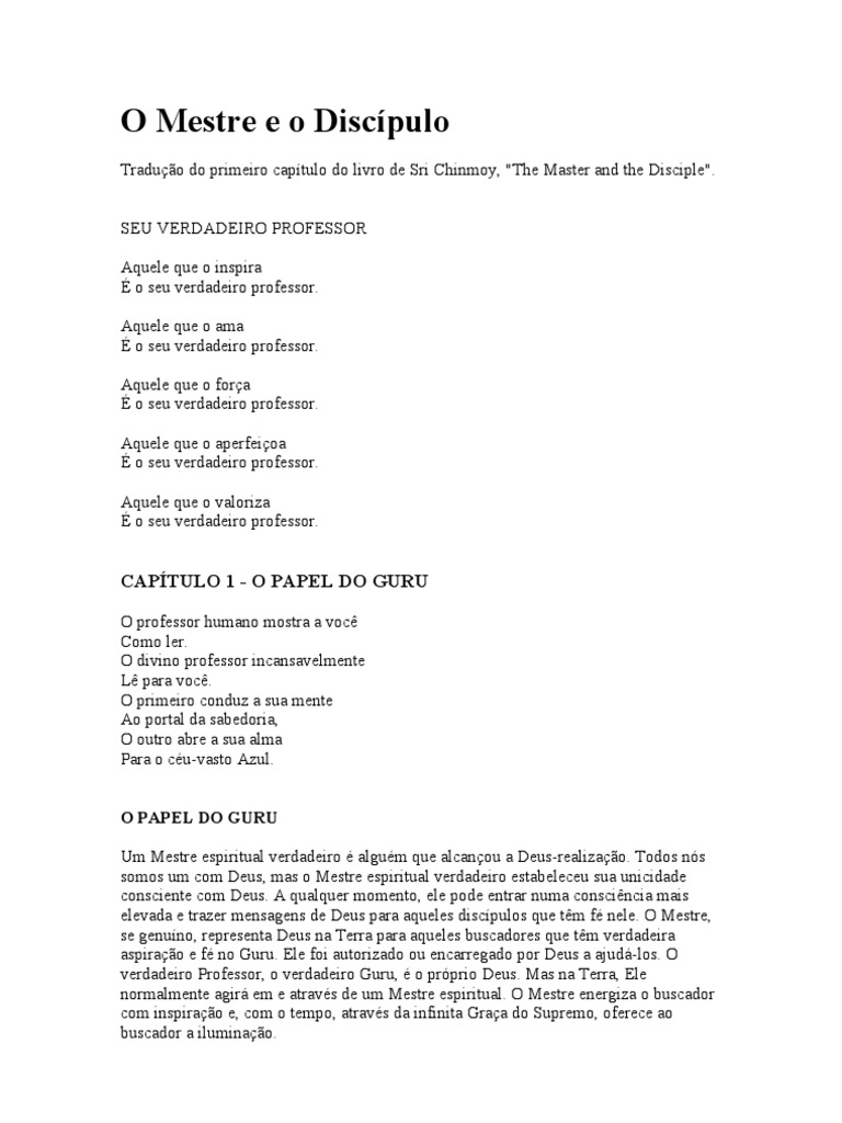 O Mestre e o Discípulo | PDF | Guru | Espírito