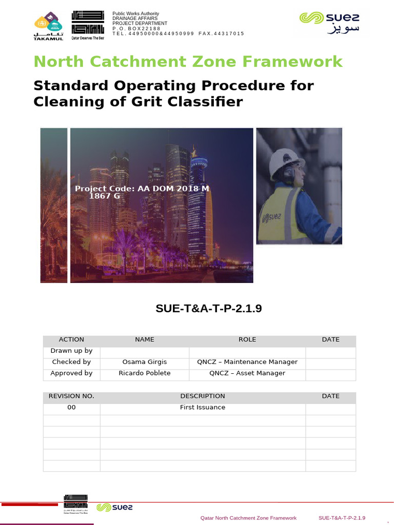 SUE-T&a-T-P-2.1.9 Standard Operating and Cleaning Procedure For Grit ...