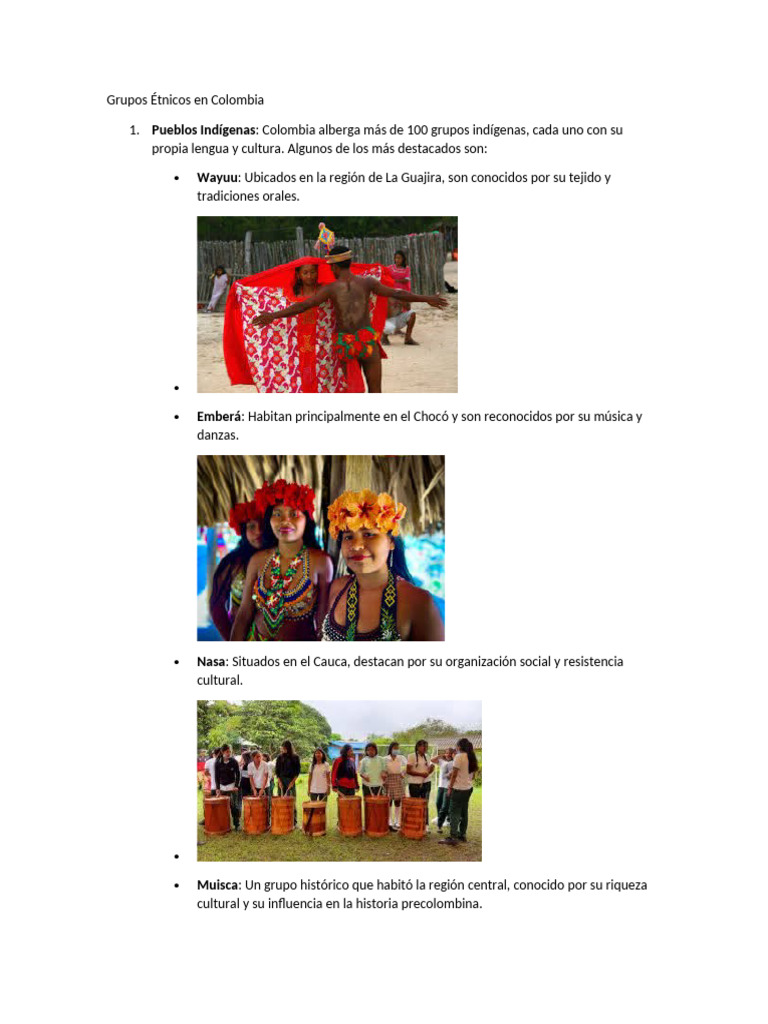 Grupos Étnicos Diversos en Colombia | PDF