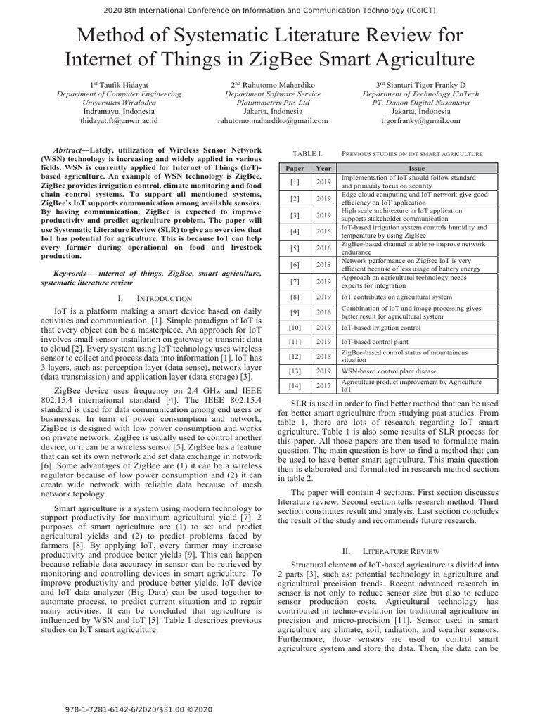 ZigBee IoT Applications in Smart Agriculture | PDF | Internet Of Things ...