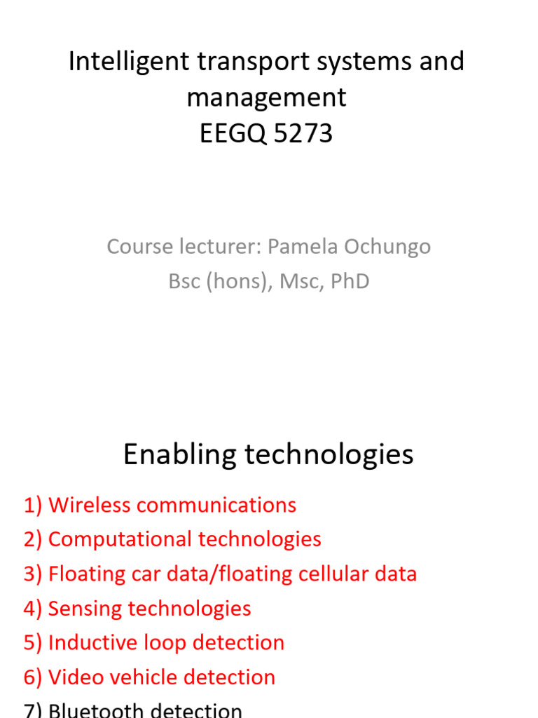 Intelligent Transport Systems Overview | PDF | Traffic