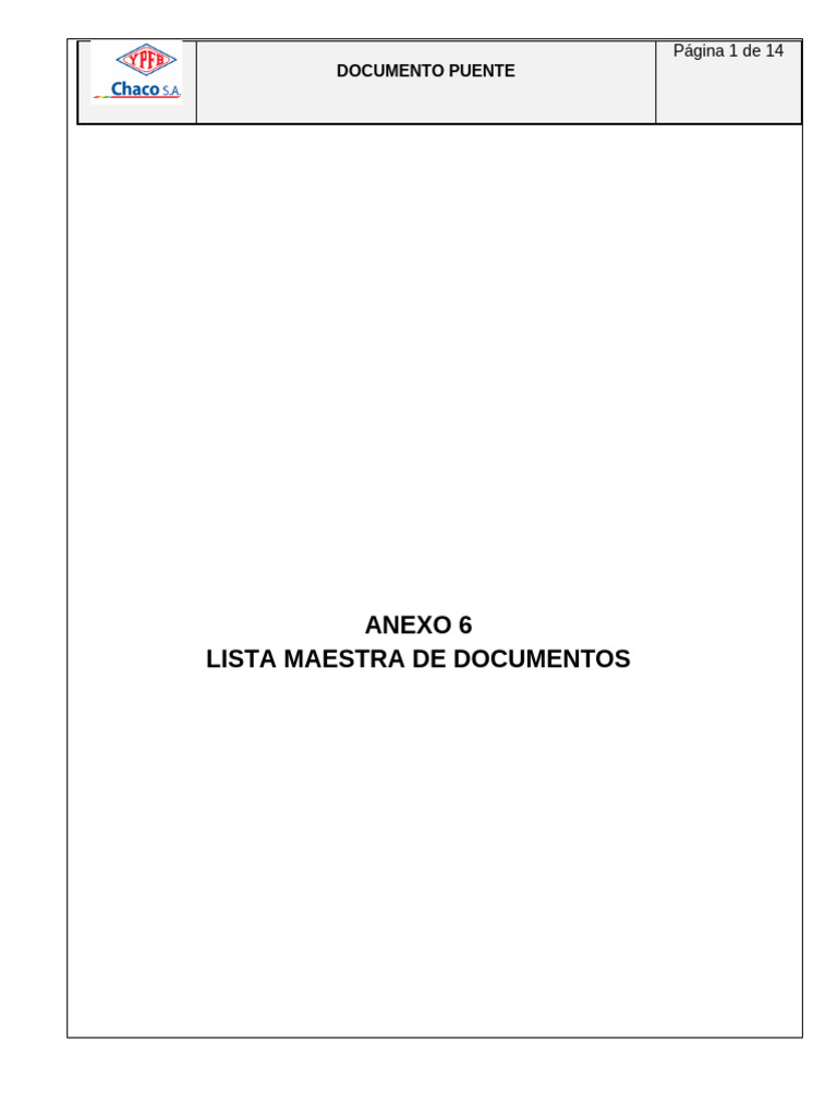 ANEXO 6 DOCUMENTO PUENTE - Rev.B Act | PDF