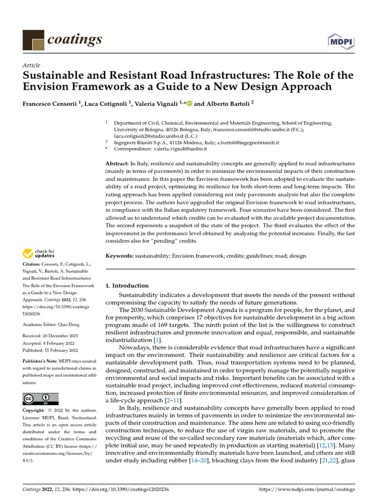 Sustainable and Resistant Road Infrastructures The | PDF ...