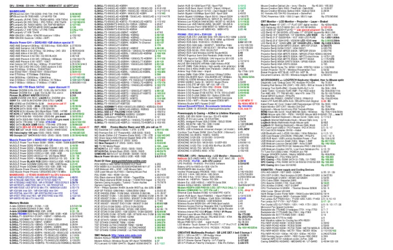 DFI Mainboard and Component Price List | PDF | Computer Networking ...