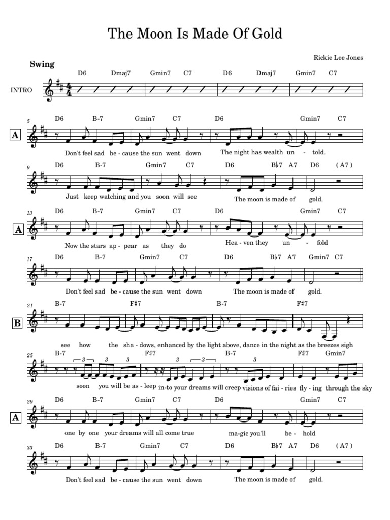 The Moon Was Made of Gold - Dmaj | PDF