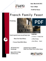 Frenc H Family Feast: Date: March 6th 2012 Time: 6:30pm 75.00 Per Person