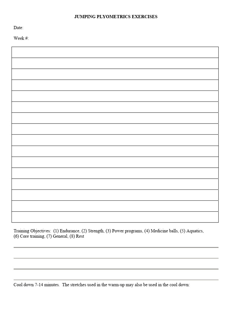 Jumping Plyometrics Workout Guide | PDF