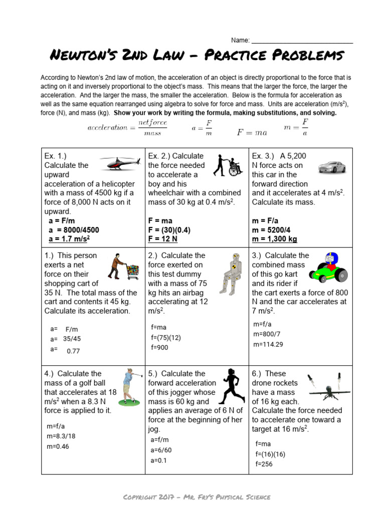 Cayden Quick - Just F Ma Problems | PDF | Force | Newton's Laws Of Motion
