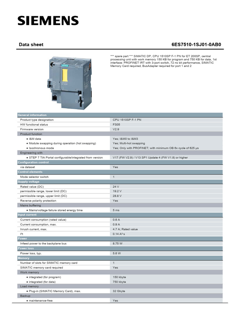 6ES75101SJ010AB0 Datasheet en | PDF | Computer Networking | Networking ...
