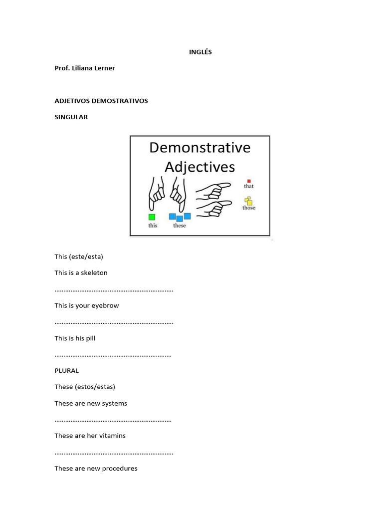 3 Adjetivos Demostrativos U1 | PDF