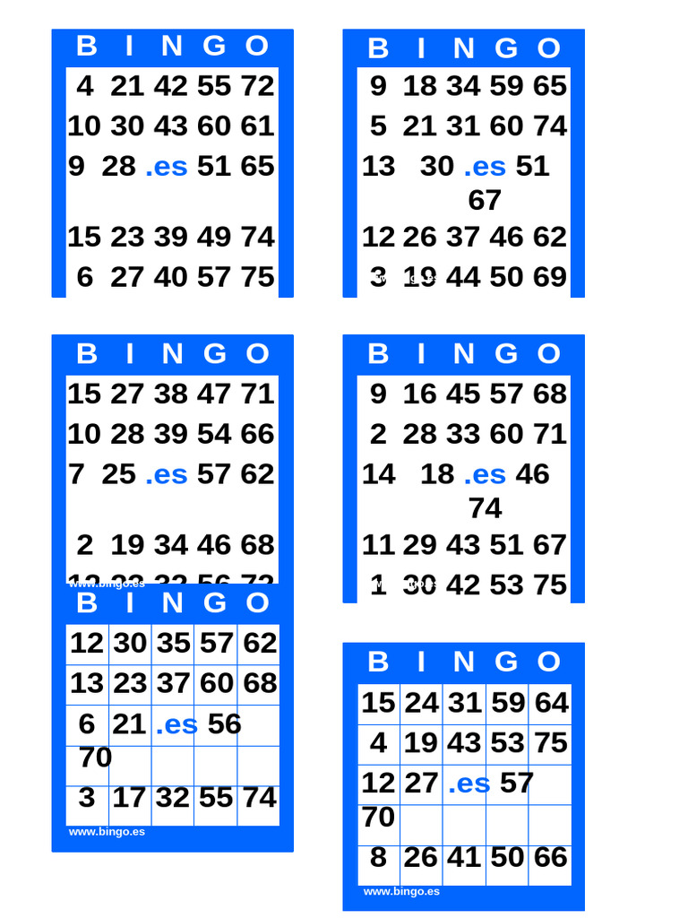 Cartones de Bingo para Imprimir | PDF