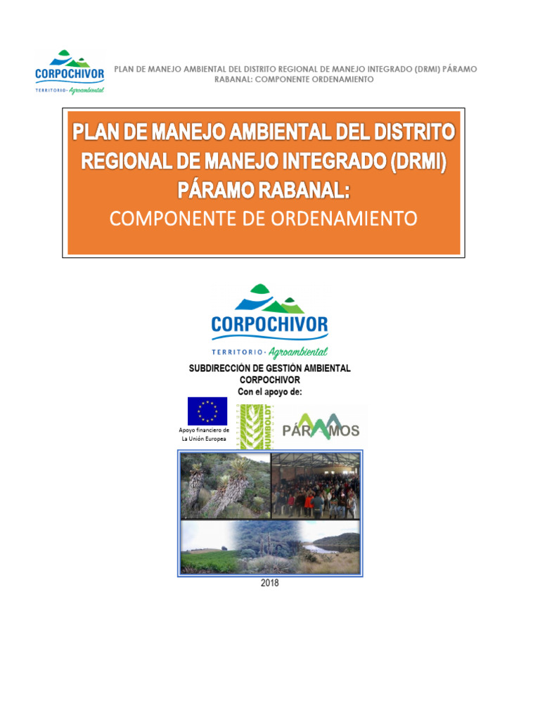 Plan de Manejo Ambiental Del Distrito Regional de Manejo Integrado ...