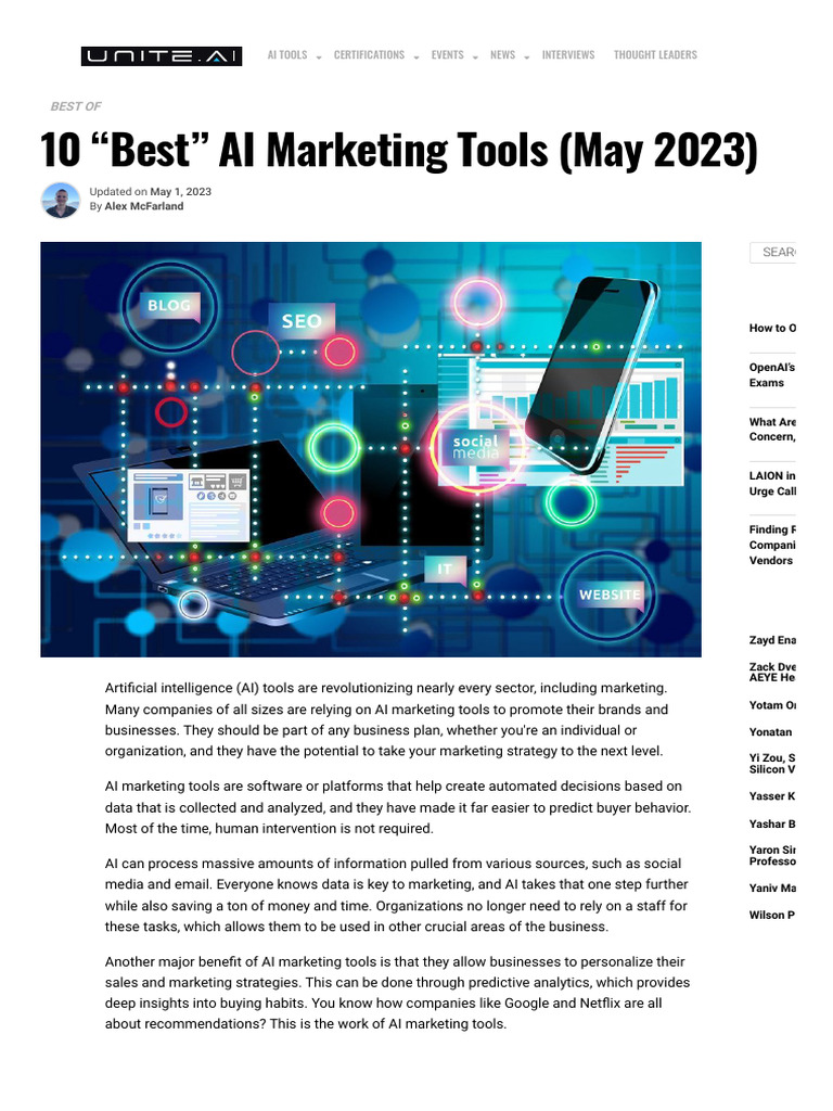 10 - Best - AI Marketing Tools (May 2023) | PDF | Artificial ...