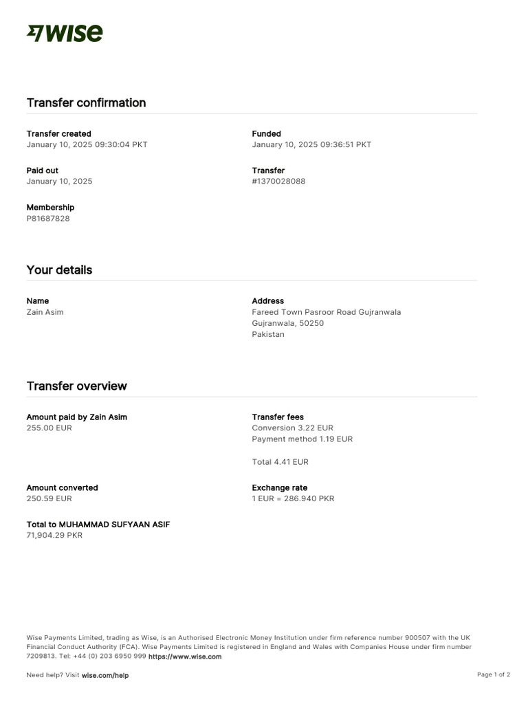 Transfer Receipt | PDF | Banks | Wire Transfer