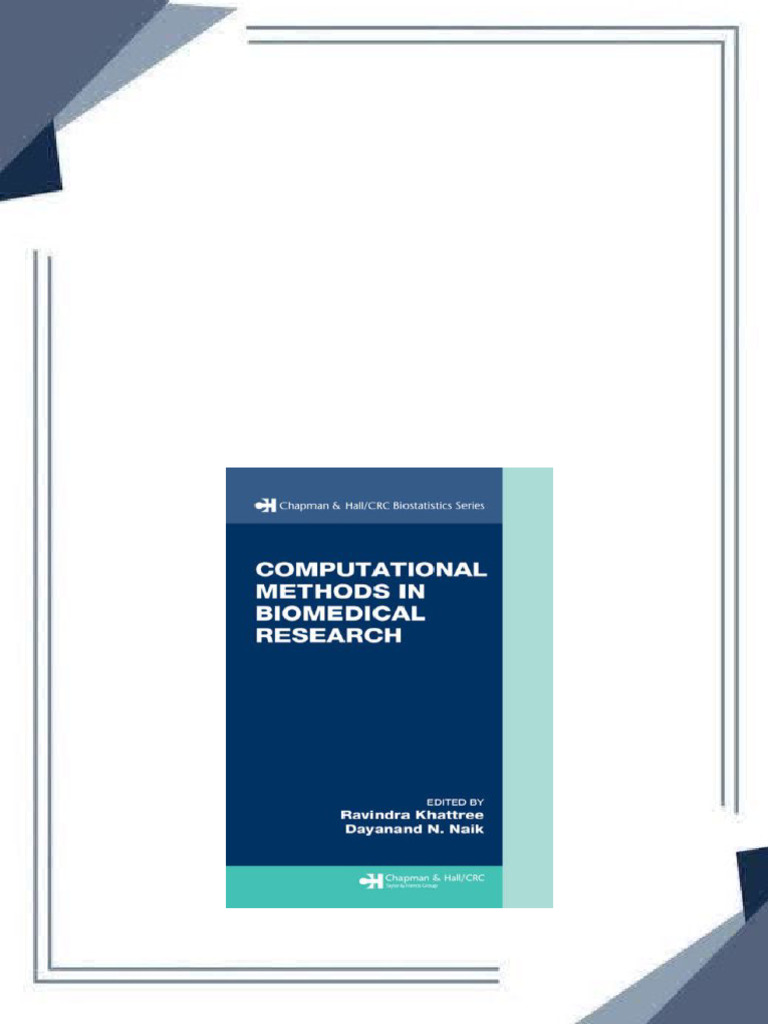 Computational Methods in Biomedical Research 1st Edition Ravindra ...