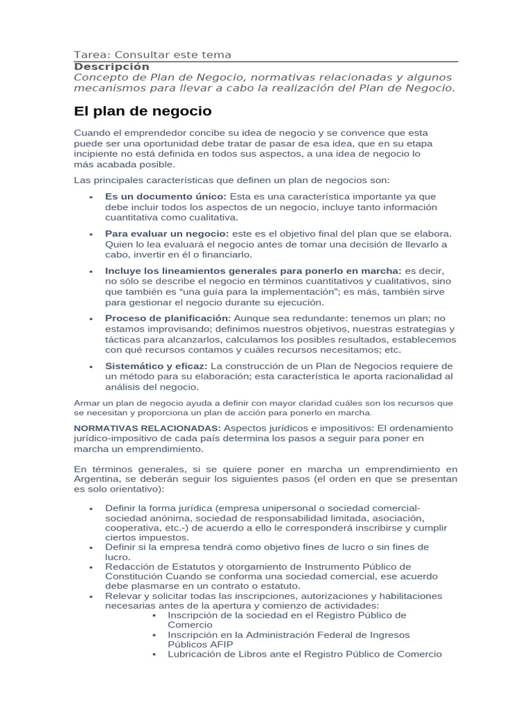 Guía Completa para Crear un Plan de Negocio | PDF | Iniciativa ...