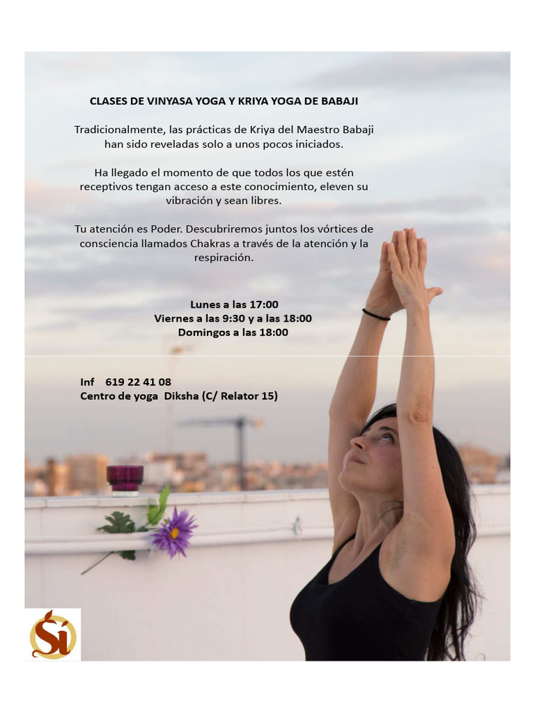 Clases de Vinyasa y Kriya Yoga en Diksha | PDF