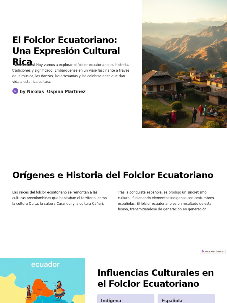 Influencia Española en el Folclor Ecuatoriano | PDF | Folklore | Bailes