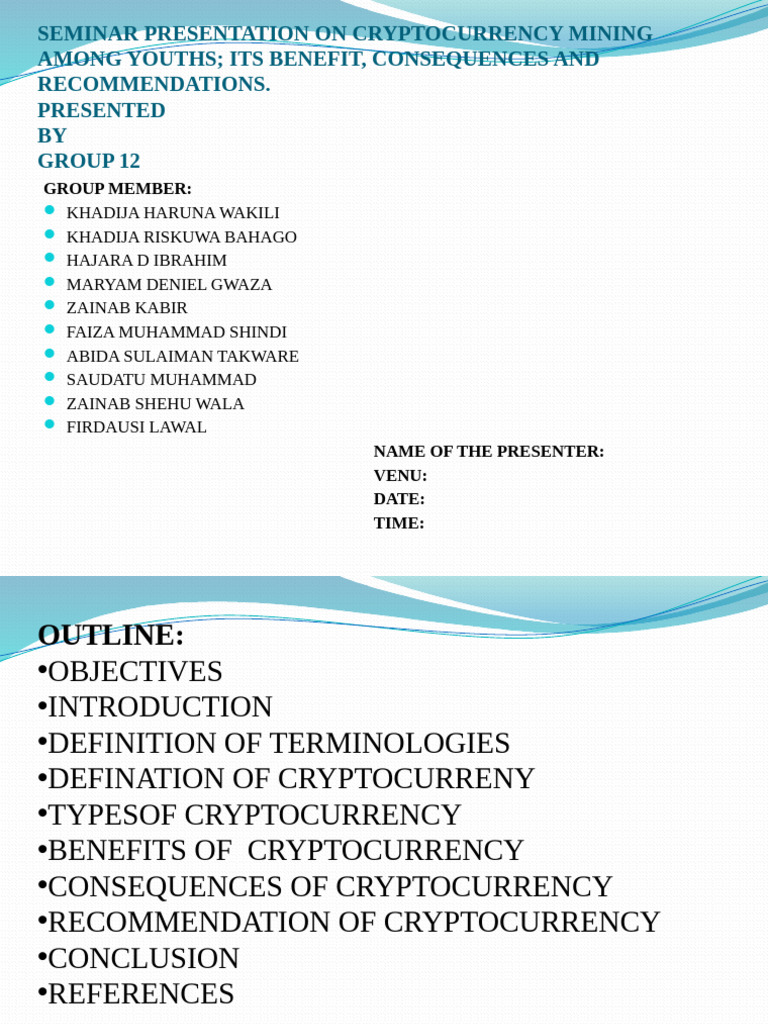 Seminar Presentation On Cryptocurrency Mining Among Youths | PDF ...