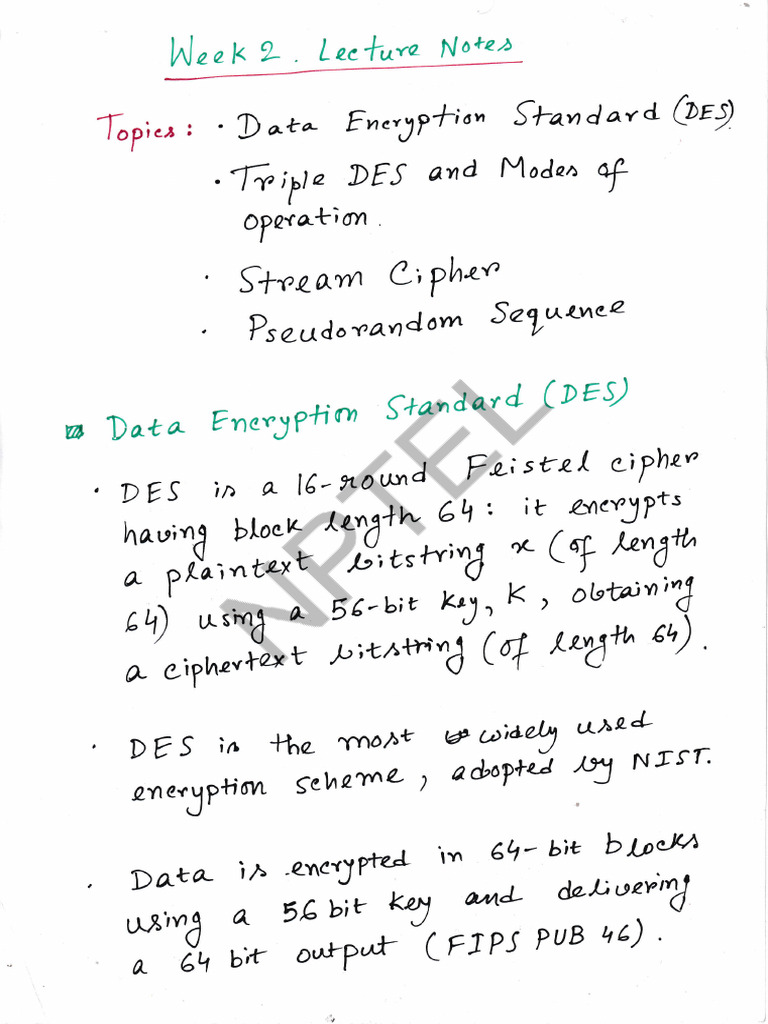 DES Encryption Standards Overview | PDF