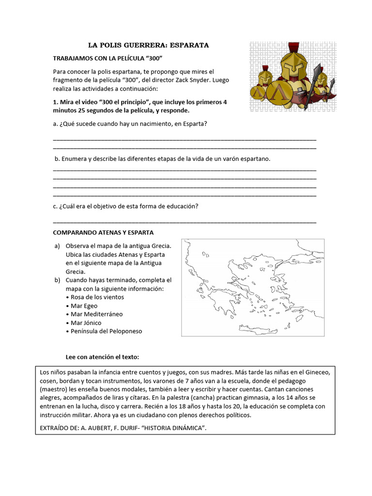Tarea Esparta - Atenas | PDF | Esparta | Antigua Grecia