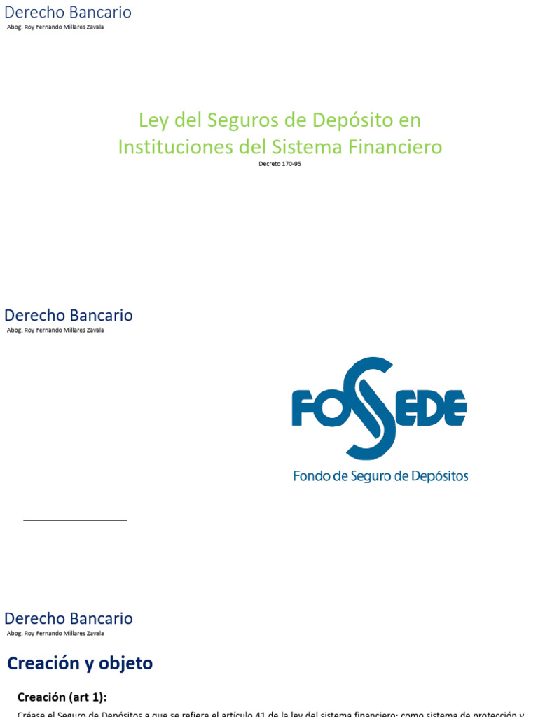 Seguro de Depósitos en Honduras: FOSEDE | PDF | Bancos | Préstamos