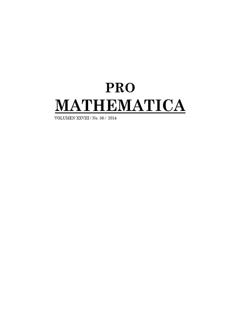 PRO MATHEMATICA Volume 28, Issue 56 | PDF | Median | Mathematics