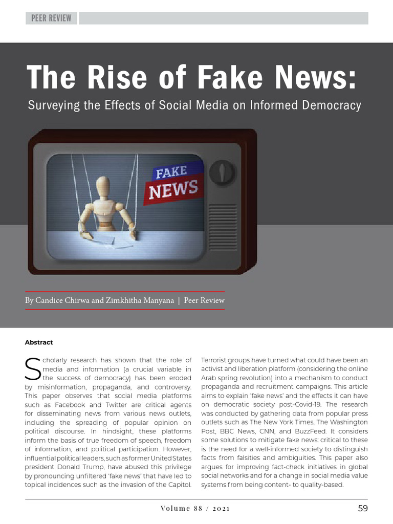 The Impact of Fake News on Democracy | PDF | Social Media | Popular ...