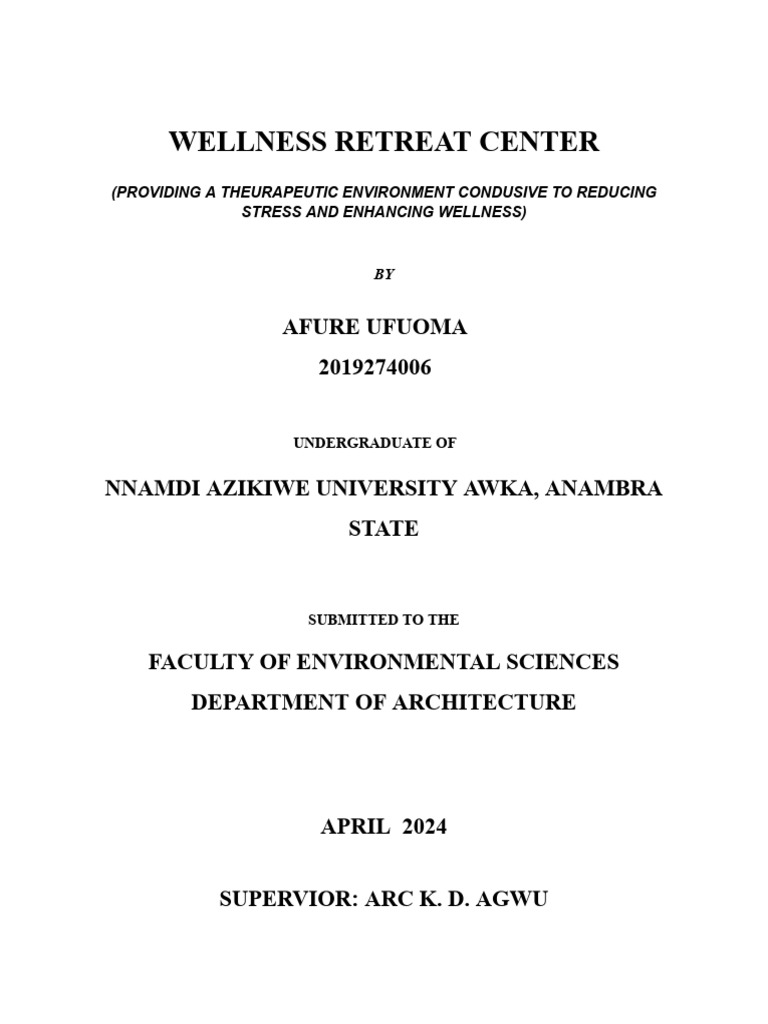 Designing a Wellness Retreat Center | PDF | Well Being | Mind