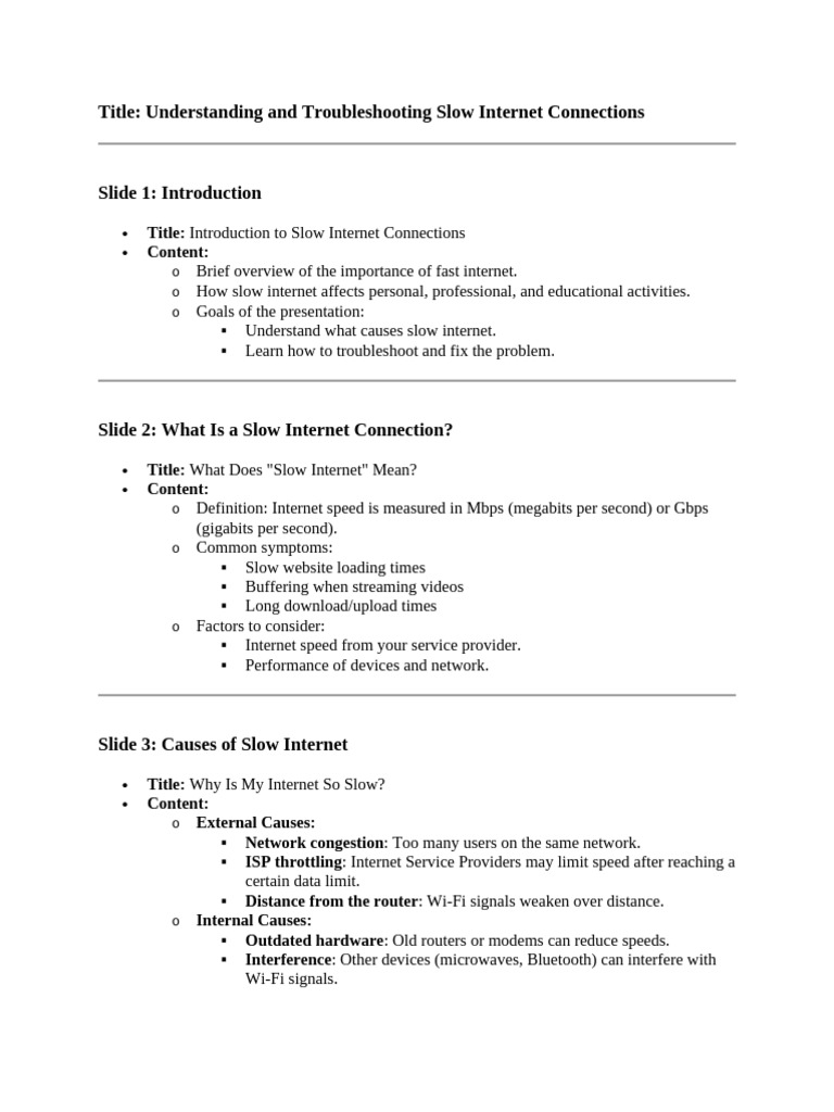 Troubleshooting Slow Internet Issues | PDF | Wi Fi | Computer Network