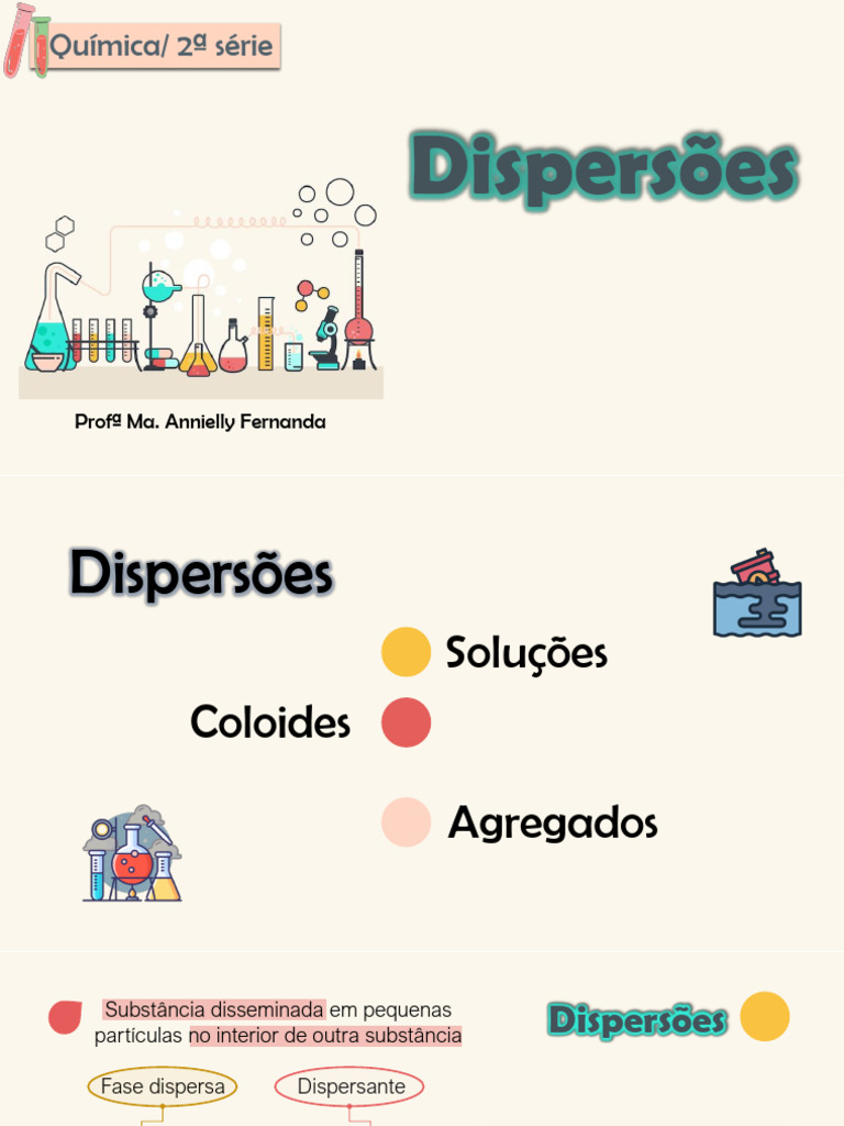 Classificação de Dispersões Químicas | PDF | Coloide | Mistura