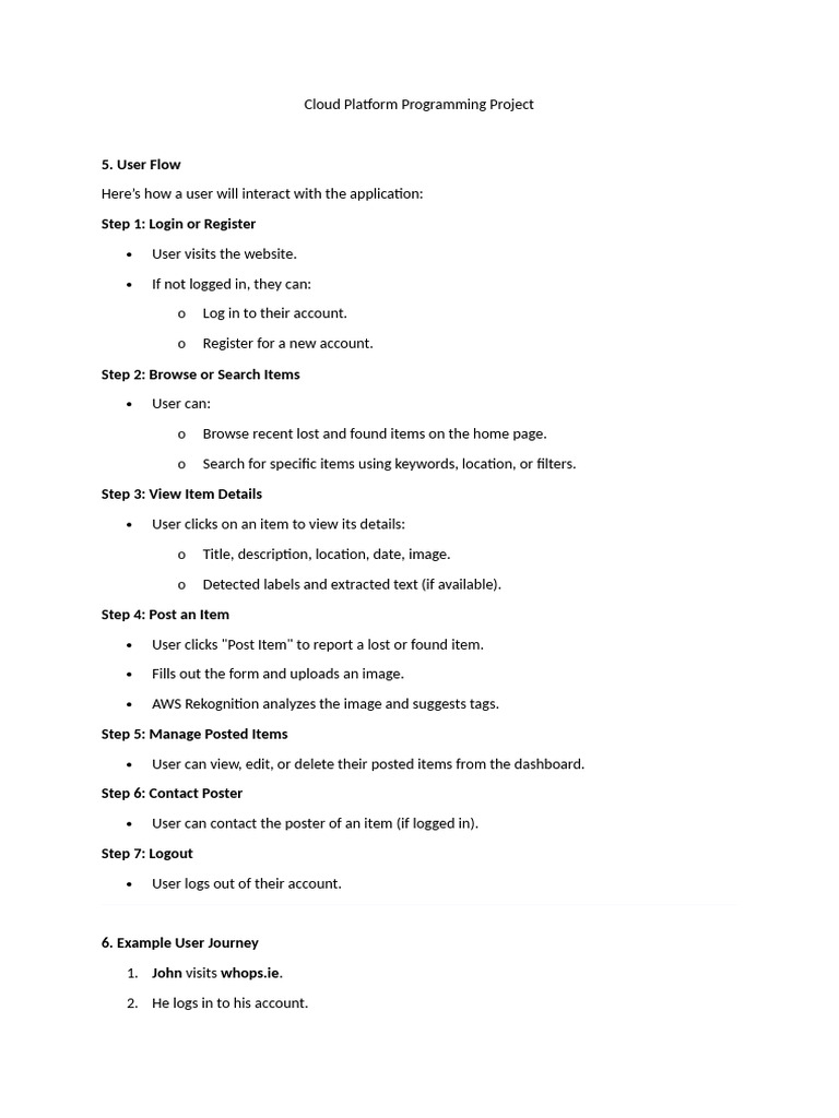 User Flow for Lost and Found App | PDF | Login | Computing