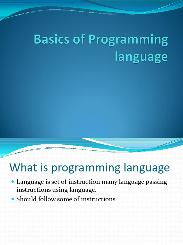 Basics of Programming Language | PDF | Data Type | Programming Language