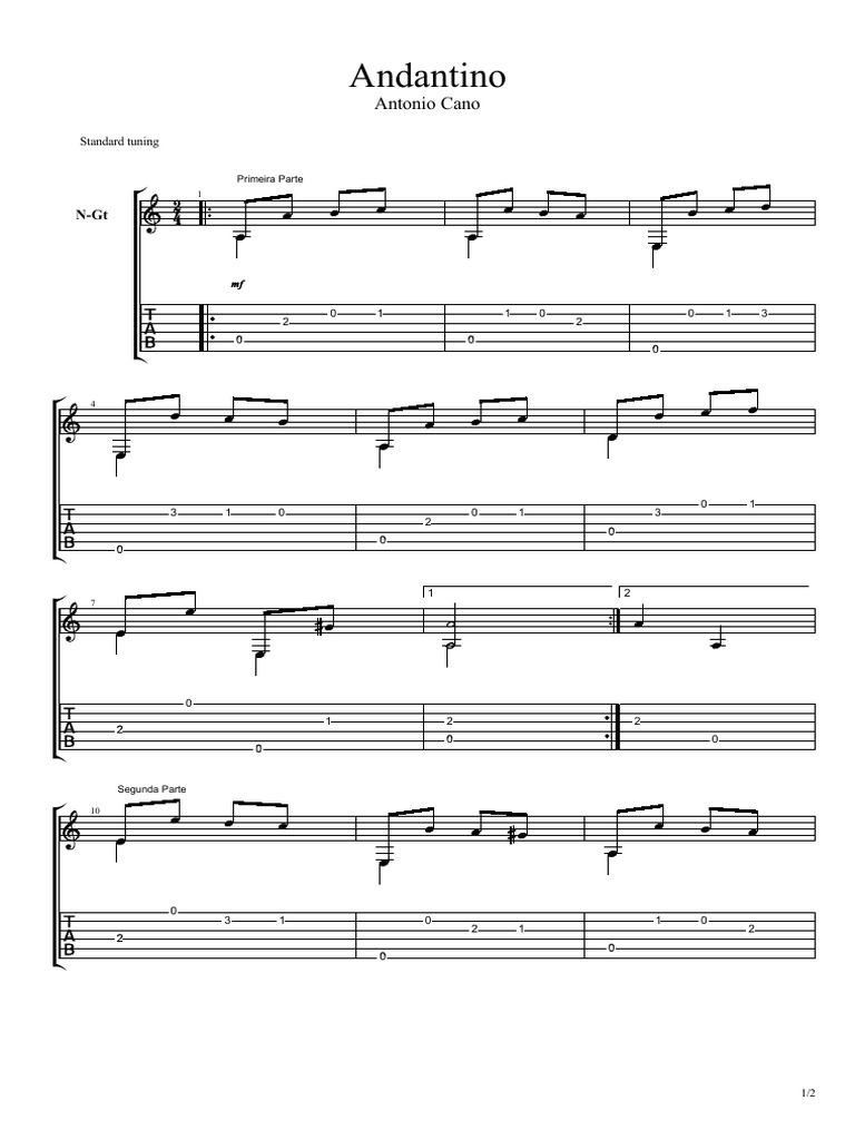 Partituras de Andantino para Piano | PDF