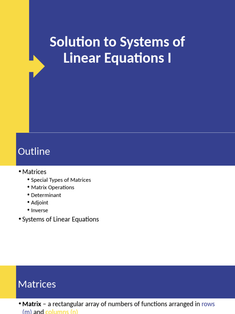 Linear Equations and Matrix Solutions | PDF | Matrix (Mathematics ...