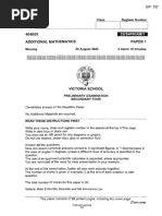 VCE Mathematical Methods Formula Sheet | PDF | Area | Mathematics