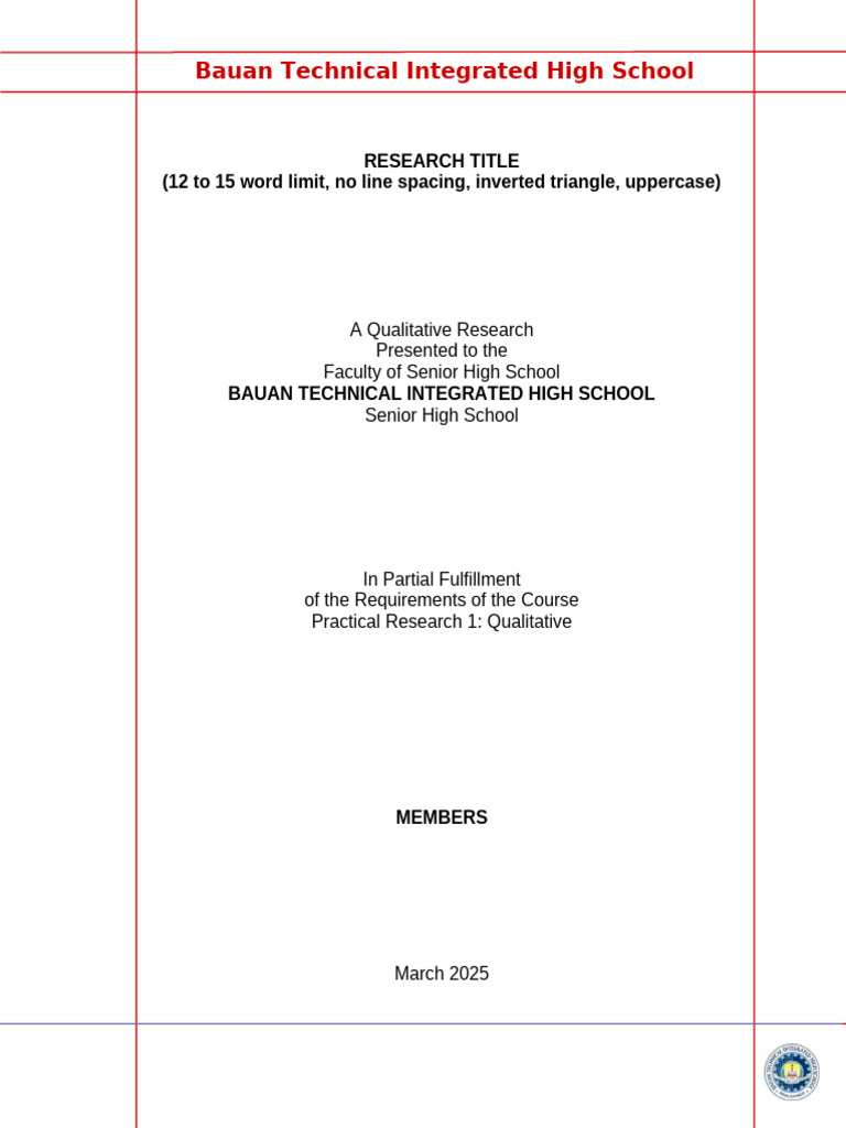 Qualitative Research at Bauan High School | PDF | Thesis | Scientific ...