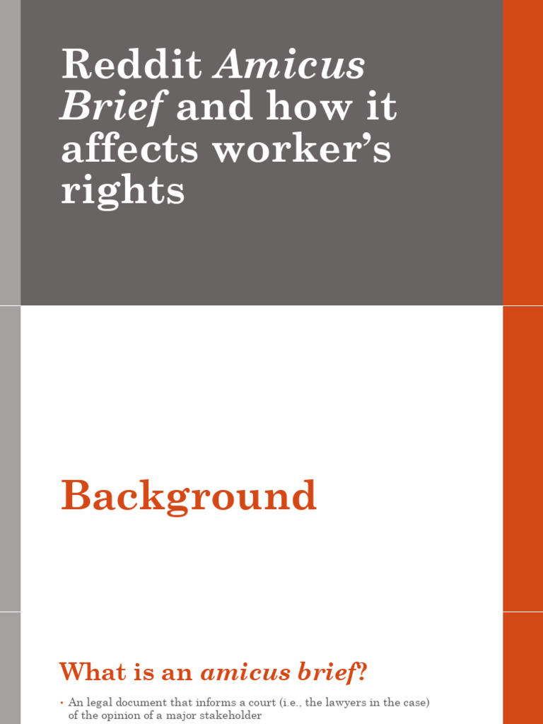 Reddit Amicus Brief on Worker Rights | PDF | Censorship | Amicus Curiae
