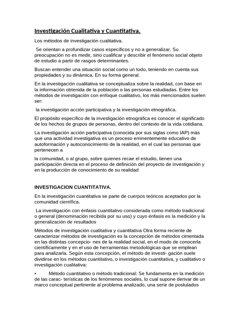 InvestigaciÃ N Cualitativa y Cuantitativa | PDF | Datos | Investigación ...