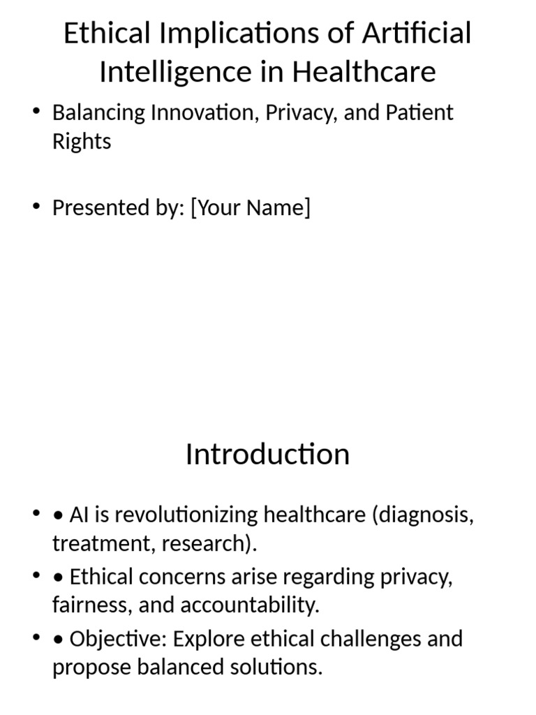 Ethical Implications of AI in Healthcare | PDF