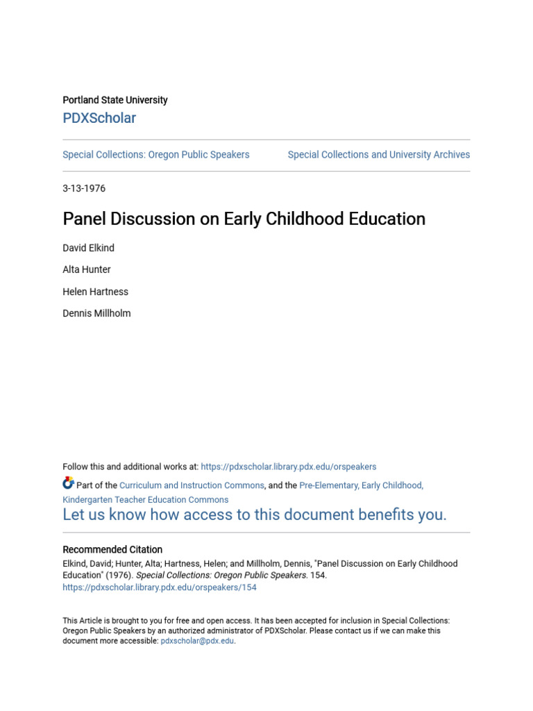 Early Childhood Education Panel Discussion | PDF | Attachment Theory ...