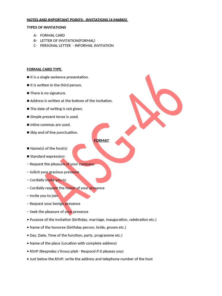 Invitations - Knowledge Resource (Formal and Informal) | PDF